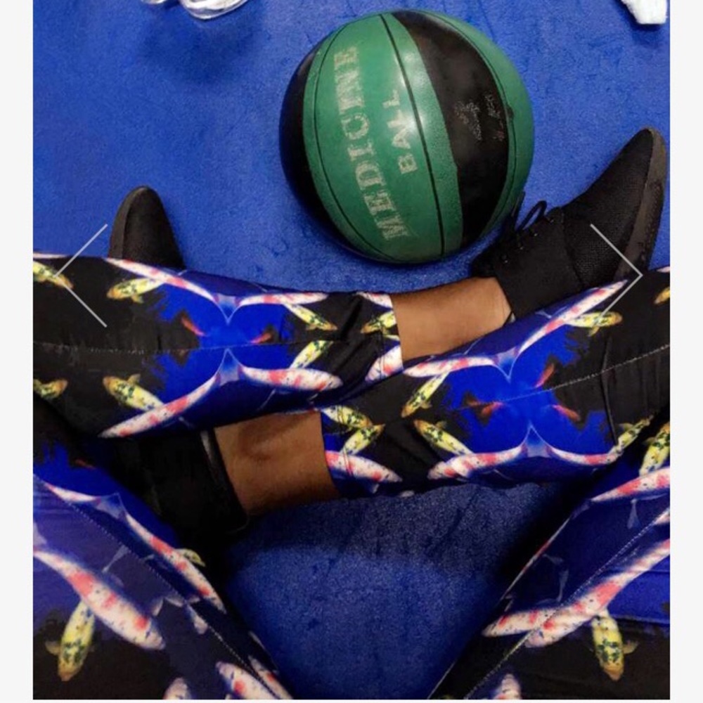 Koi Argyle Leggings made from recycled fabric